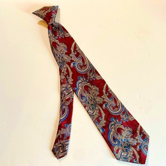 4/$25 David Taylor Paisley Print Clip On Tie - Picture 1 of 4